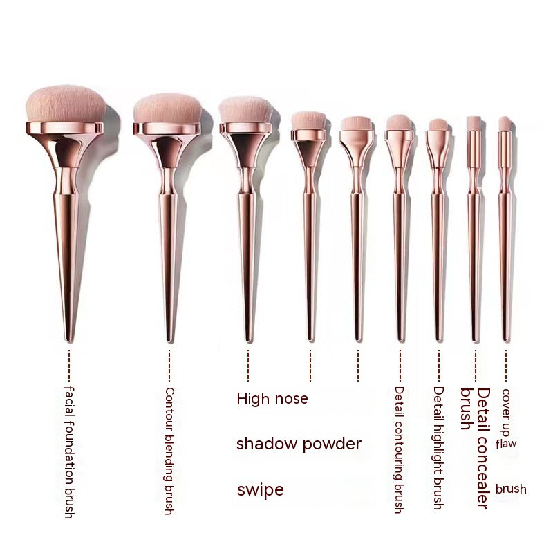 9 Gold Plating Toothbrush Type Makeup Brushes Suit 9 Gold Plating Toothbrush Type Makeup Brushes Suit